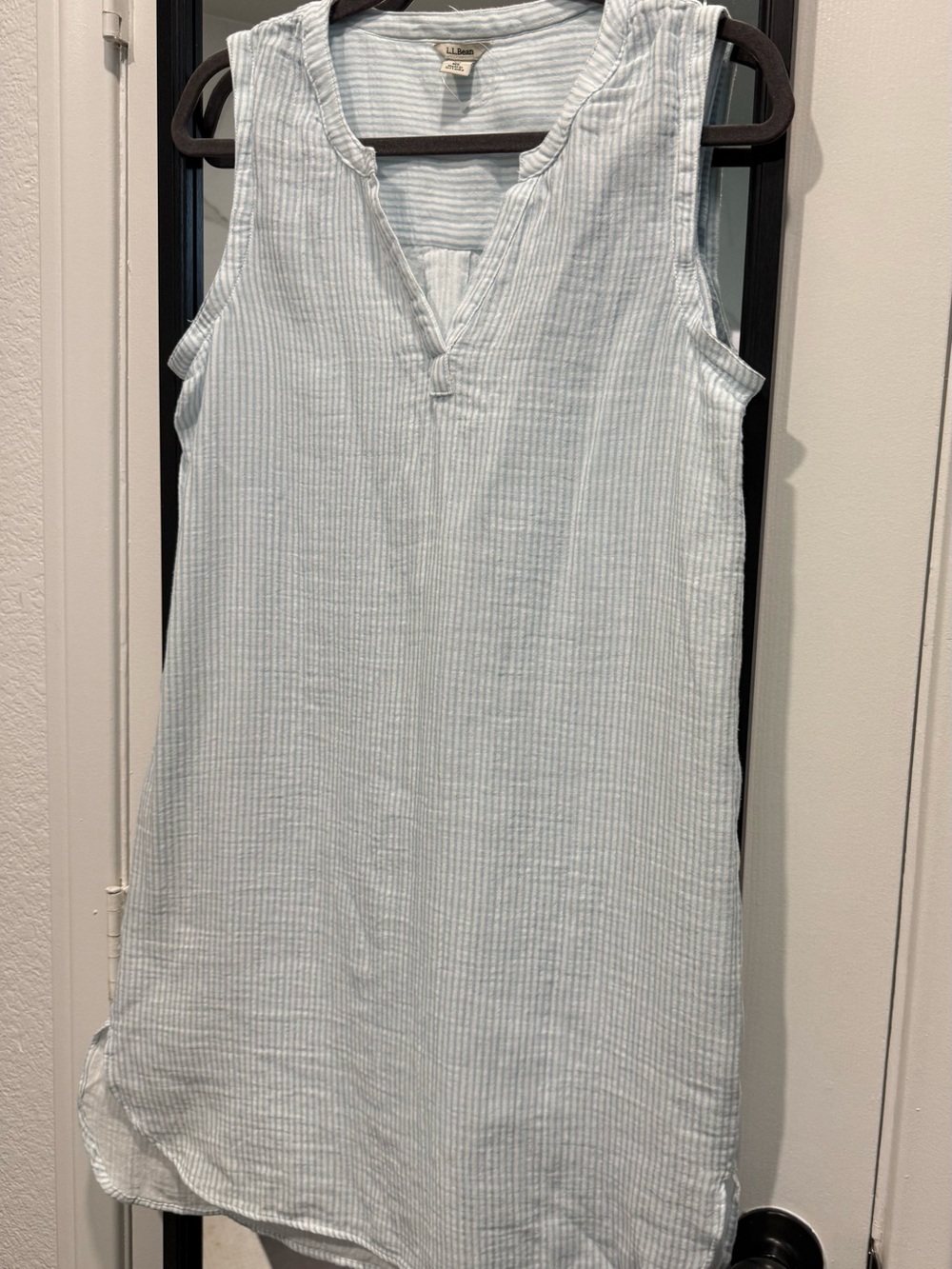 L.L. Bean Cloud Gauze Cover-Up Dress Stripe Women's Regular